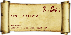 Krall Szilvia névjegykártya