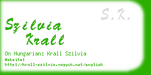 szilvia krall business card
